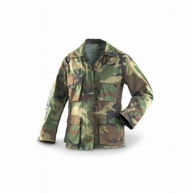 US ARMY CAMO VINTAGE MILITARY ISSUE COMBAT SHIRT JACKET SIZE LARGE