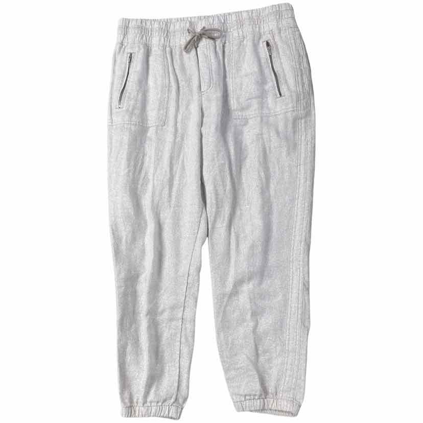 Athleta 100% Linen Solid Gray Cabo Linen Wide Leg Pant Size 8 - 55% off