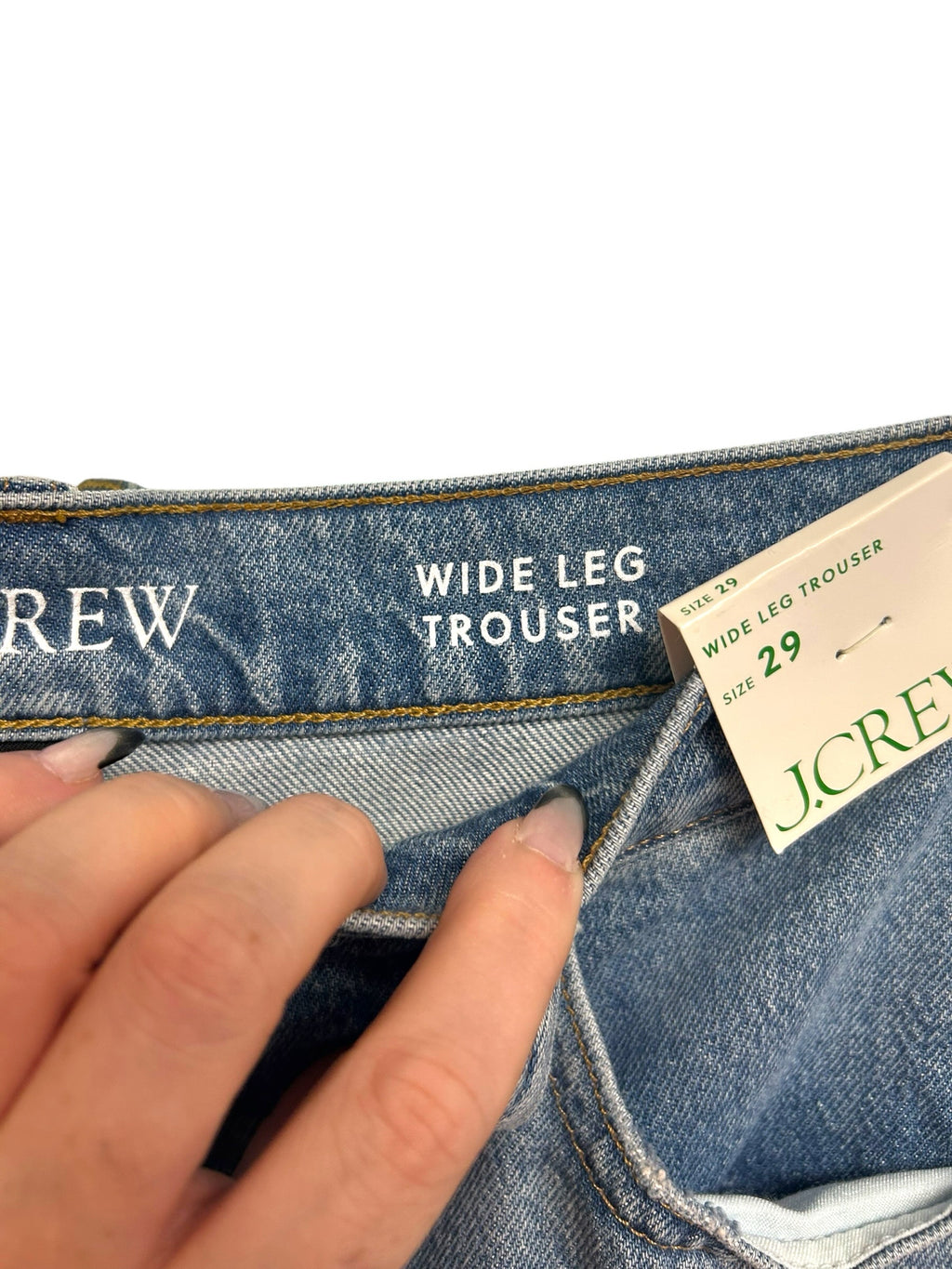 NWT J.CREW WIDE LEG MEDIUM WASH TROUSER JEANS SIZE 29