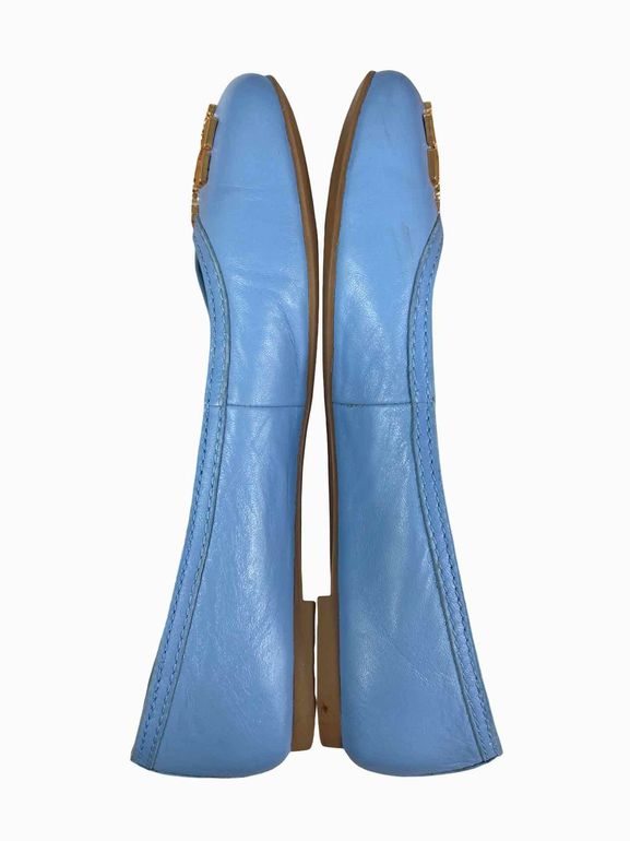 TORY BURCH CLAIRE LEATHER BALLET FLATS SIZE: 7.5