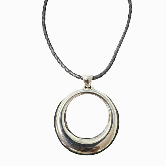 ORO NUOVO 14K WHITE GOLD OVER RESIN LARGE PENDANT