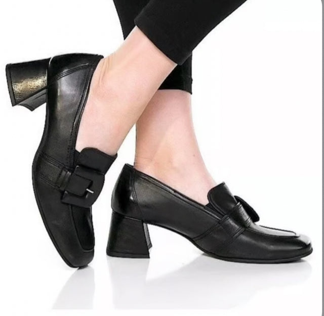 PAUL GREEN ROBIN HEEL LOAFERS BUCKLE  SIZE: 9