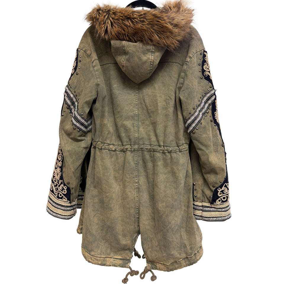 FREE PEOPLE GOLDEN QUILLS MILITARY PARKA SIZE XS