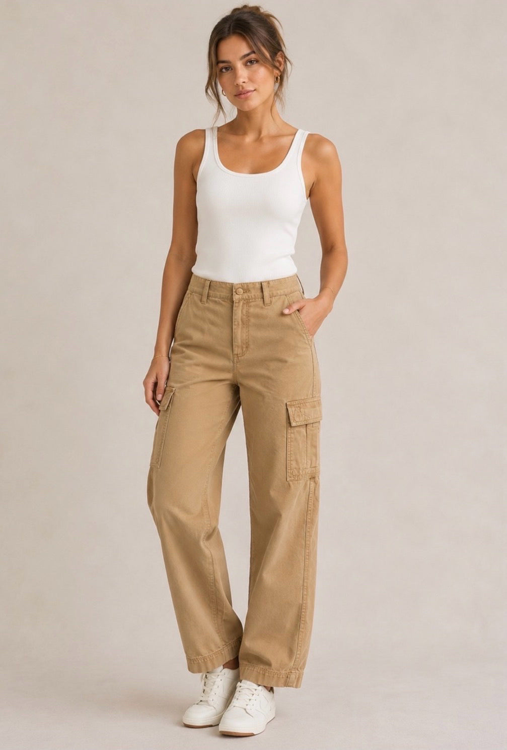 NWT J.CREW RELZED FIT CARGO UTILITY WIDE LEG TAN KHAKI PANTS SIZE 28