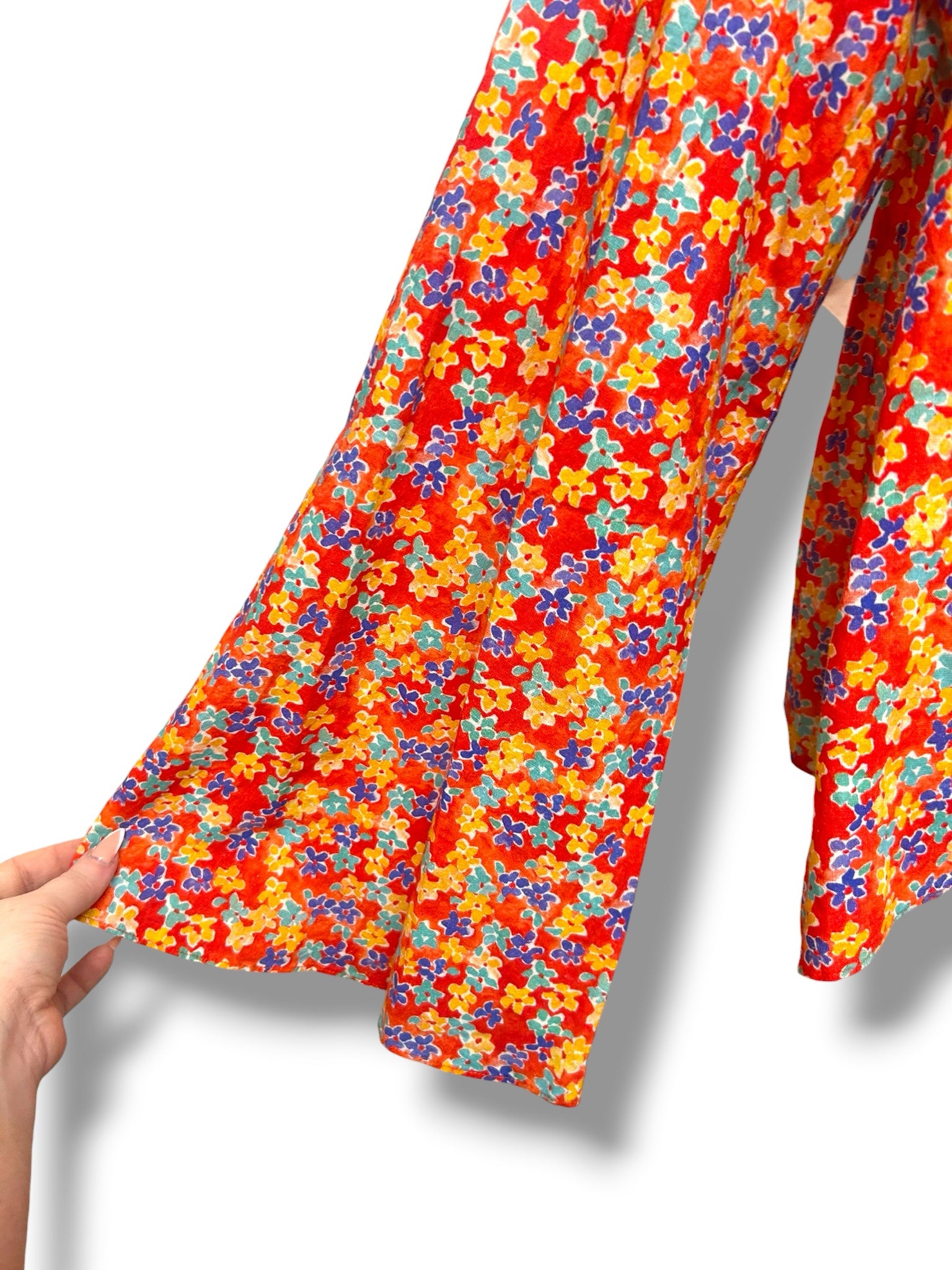 NWT CAROLINE CONSTAS DUNE RED DISTSY FLORAL TIE FRONT COVERUP SIZE SMALL