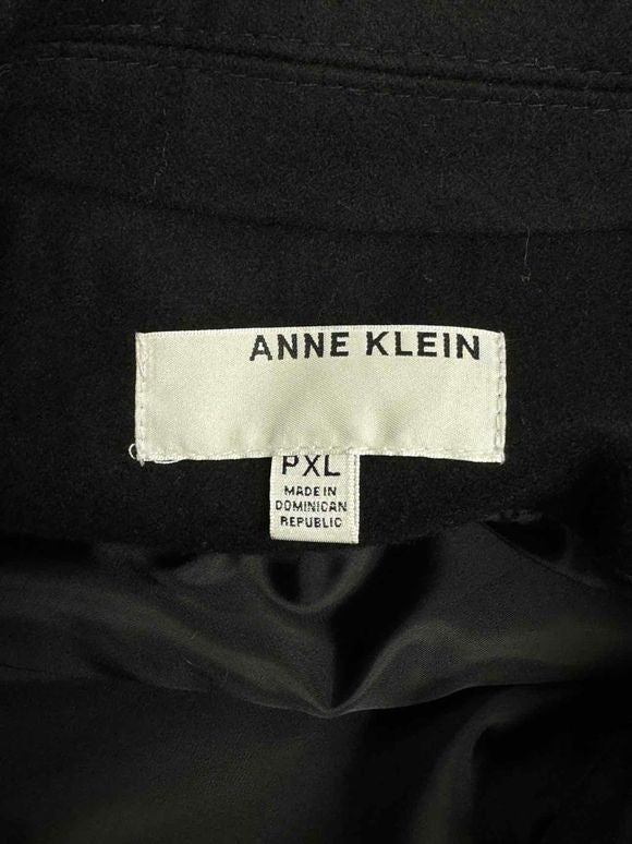 ANN KLEIN NWT! WOOL LADY BLACK PEACOAT SIZE XLP