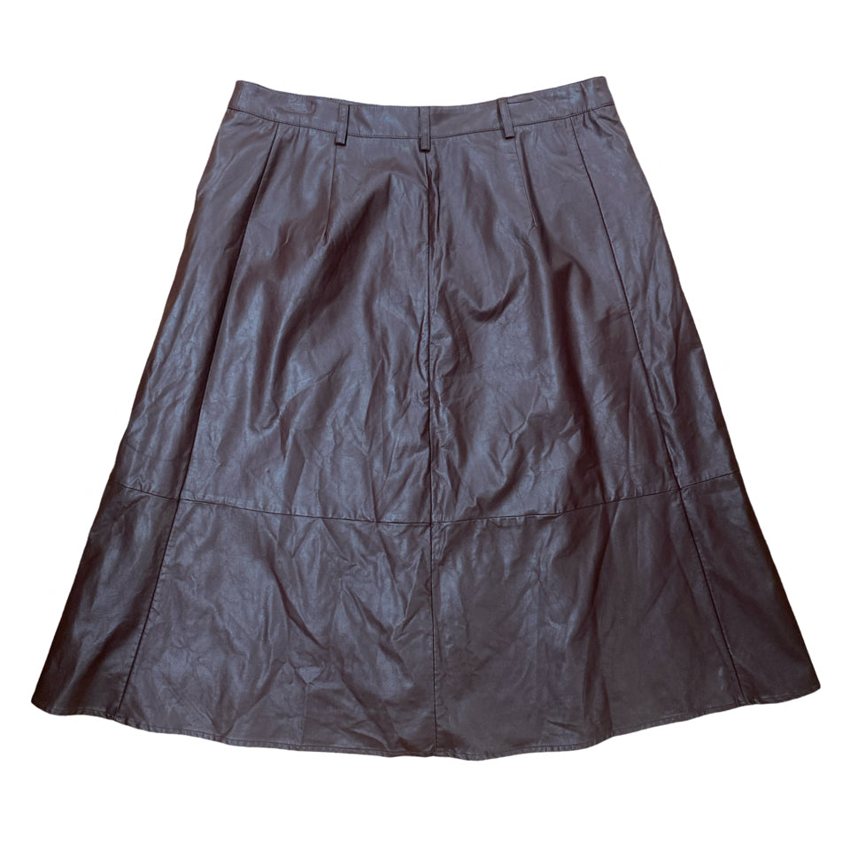 BANANA REPUBLIC NWT VEGAN LEATHER MIDI SKIRT IN BORDEAUX KISS SIZE 14