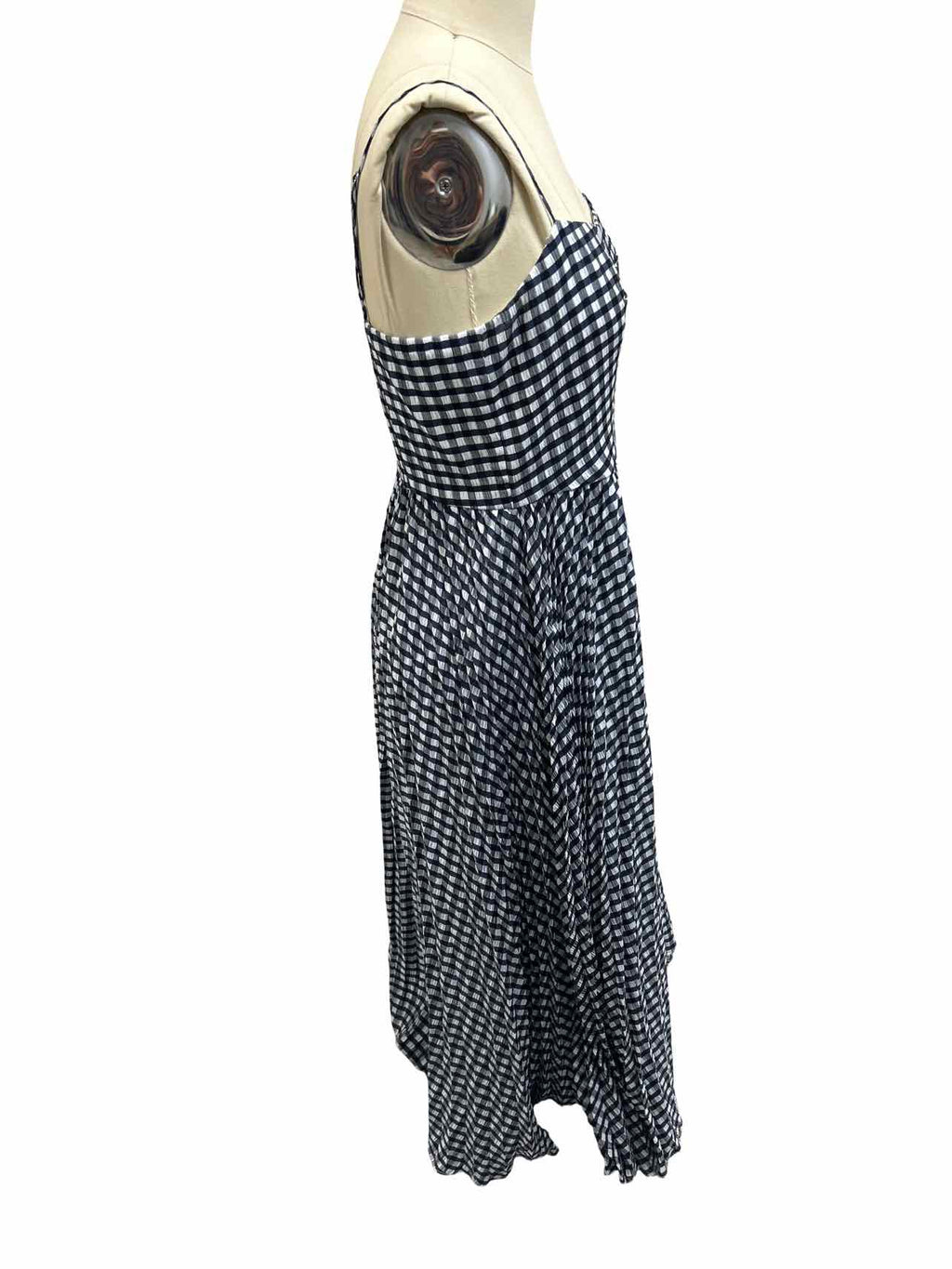 JCREW PLEATED CRINKLE GINGHAM DRESS SIZE: 6