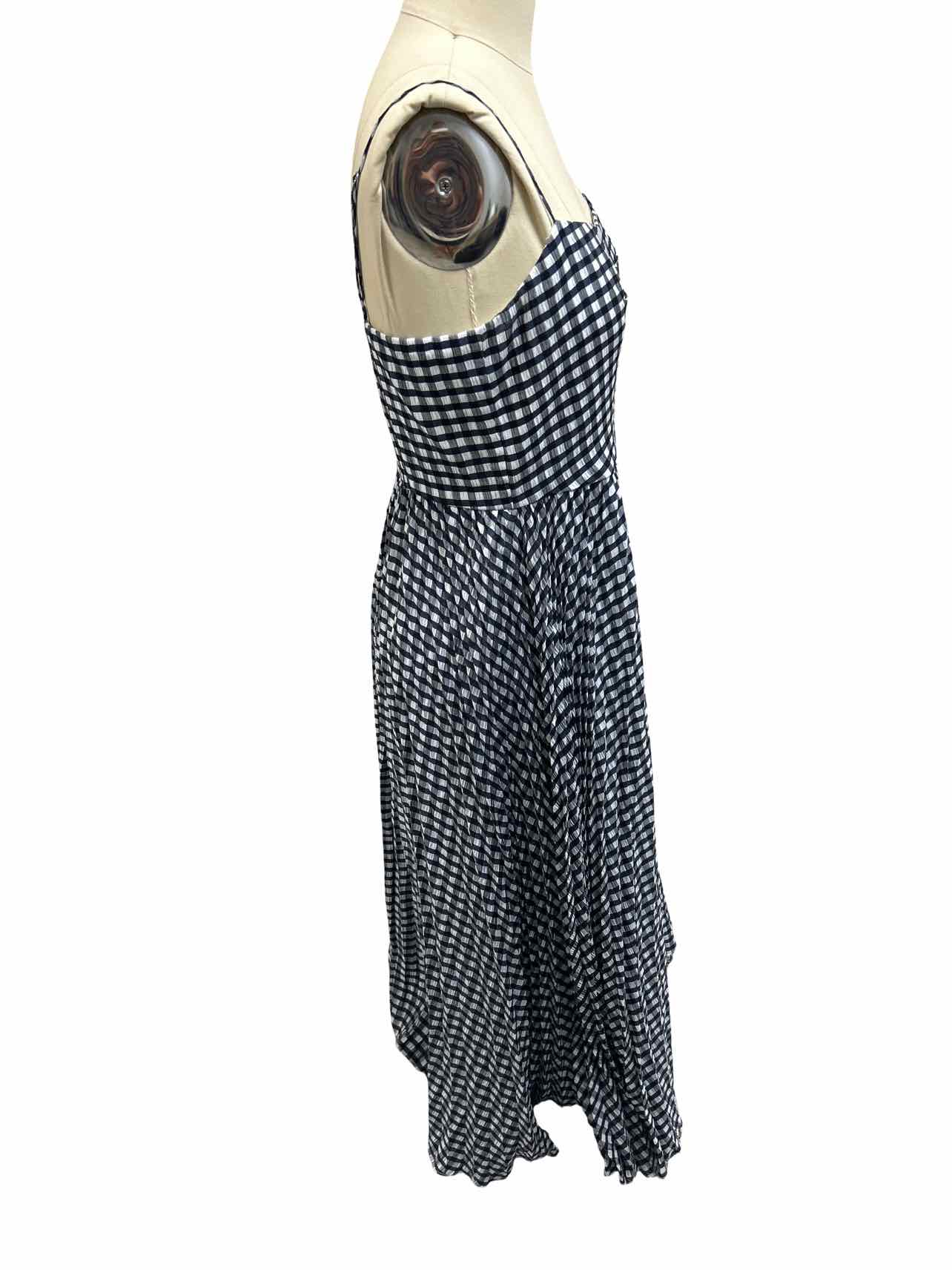 JCREW PLEATED CRINKLE GINGHAM DRESS SIZE: 6