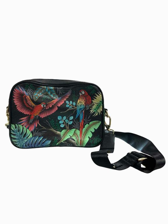 ANUSCHKA  HANDPAINTED TWIN TOP MESSENGER CROSSBODY