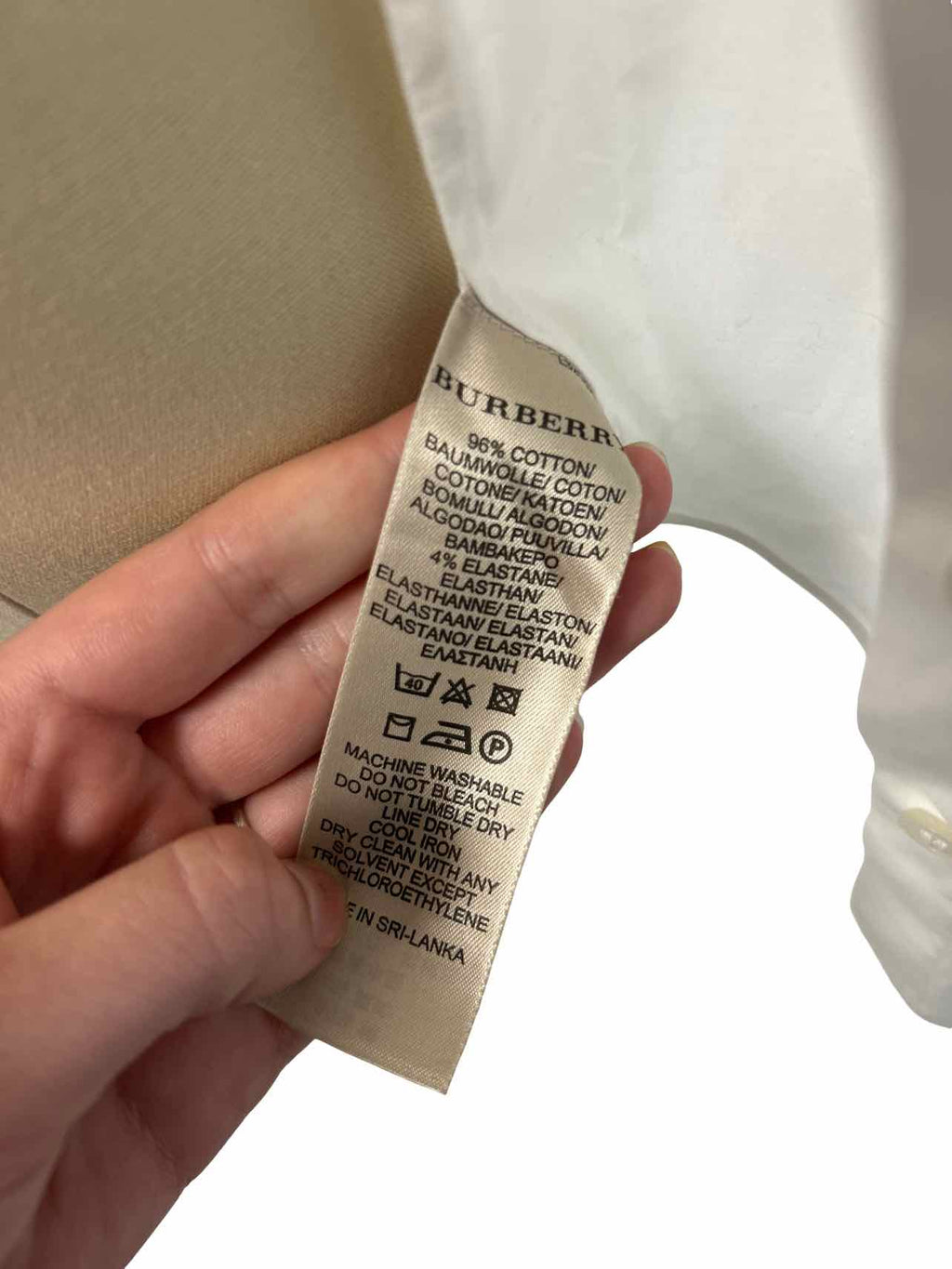 BURBERRY NOVA CHECK TRIM LS BUTTON UP SHIRT SIZE: M