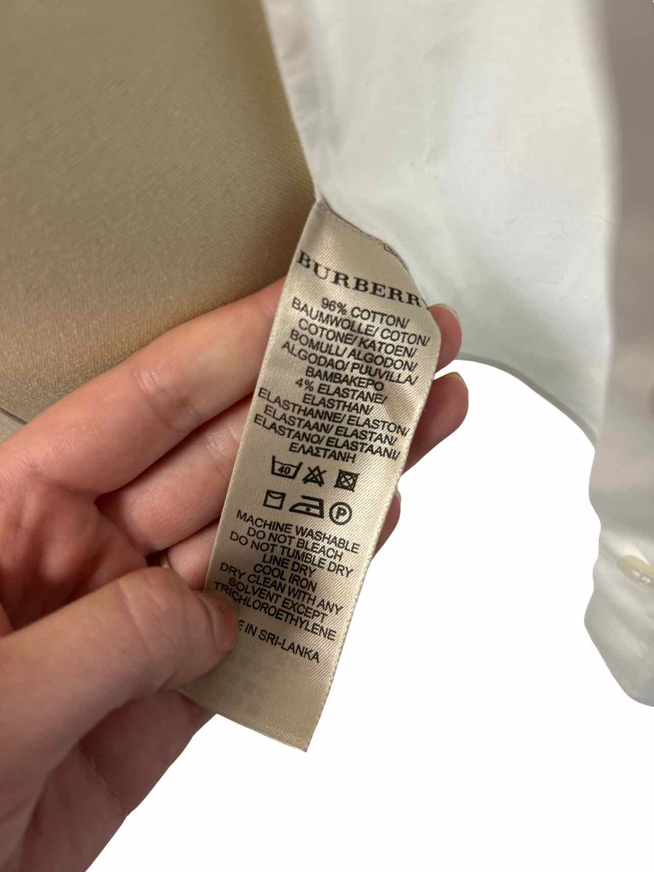 BURBERRY NOVA CHECK TRIM LS BUTTON UP SHIRT SIZE: M