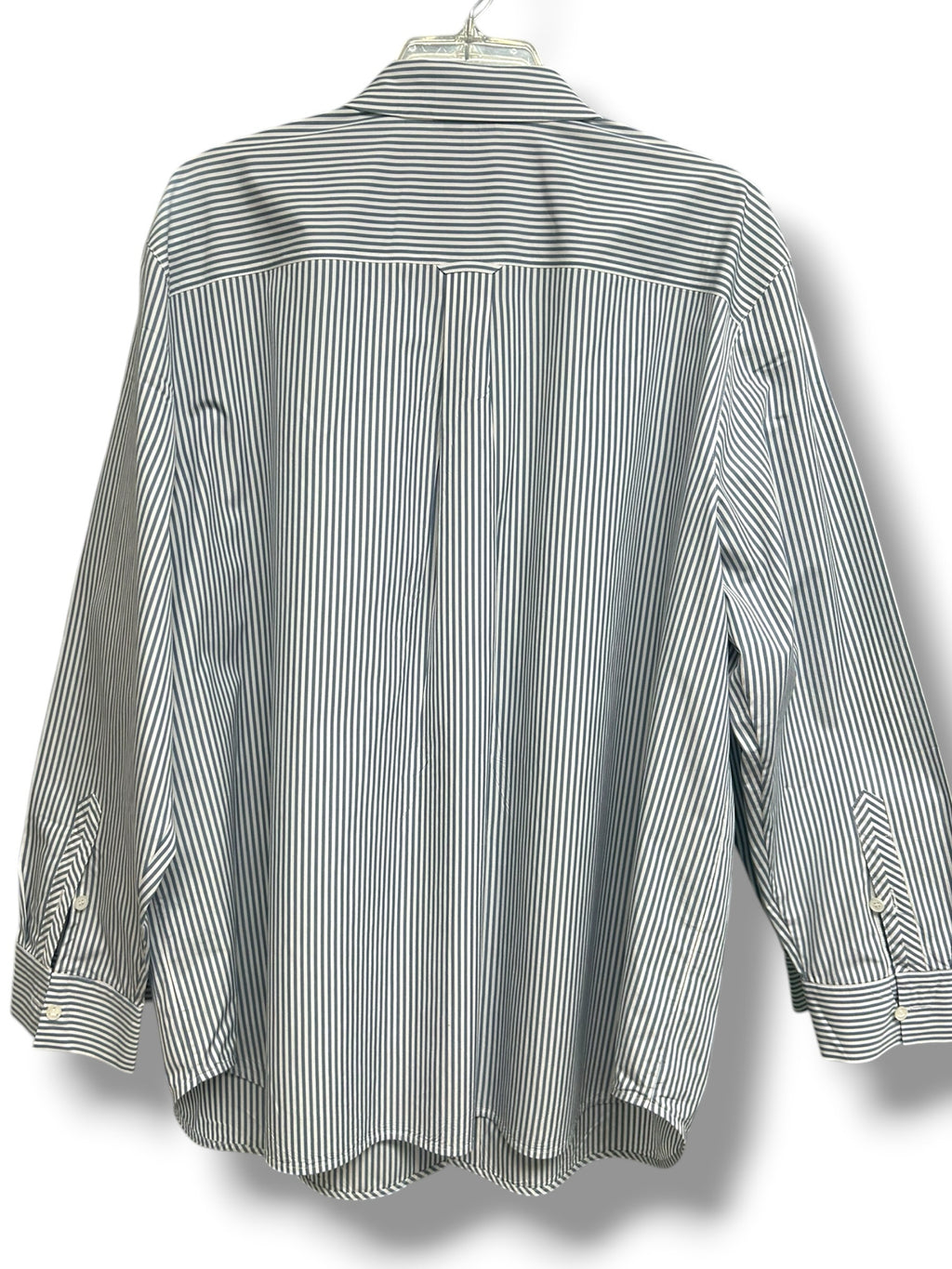 LAFAYETTE 148 RUXTON STRIPED BUTTON FRONT BLUE WHITE TUNIC SHIRT SIZE 2X