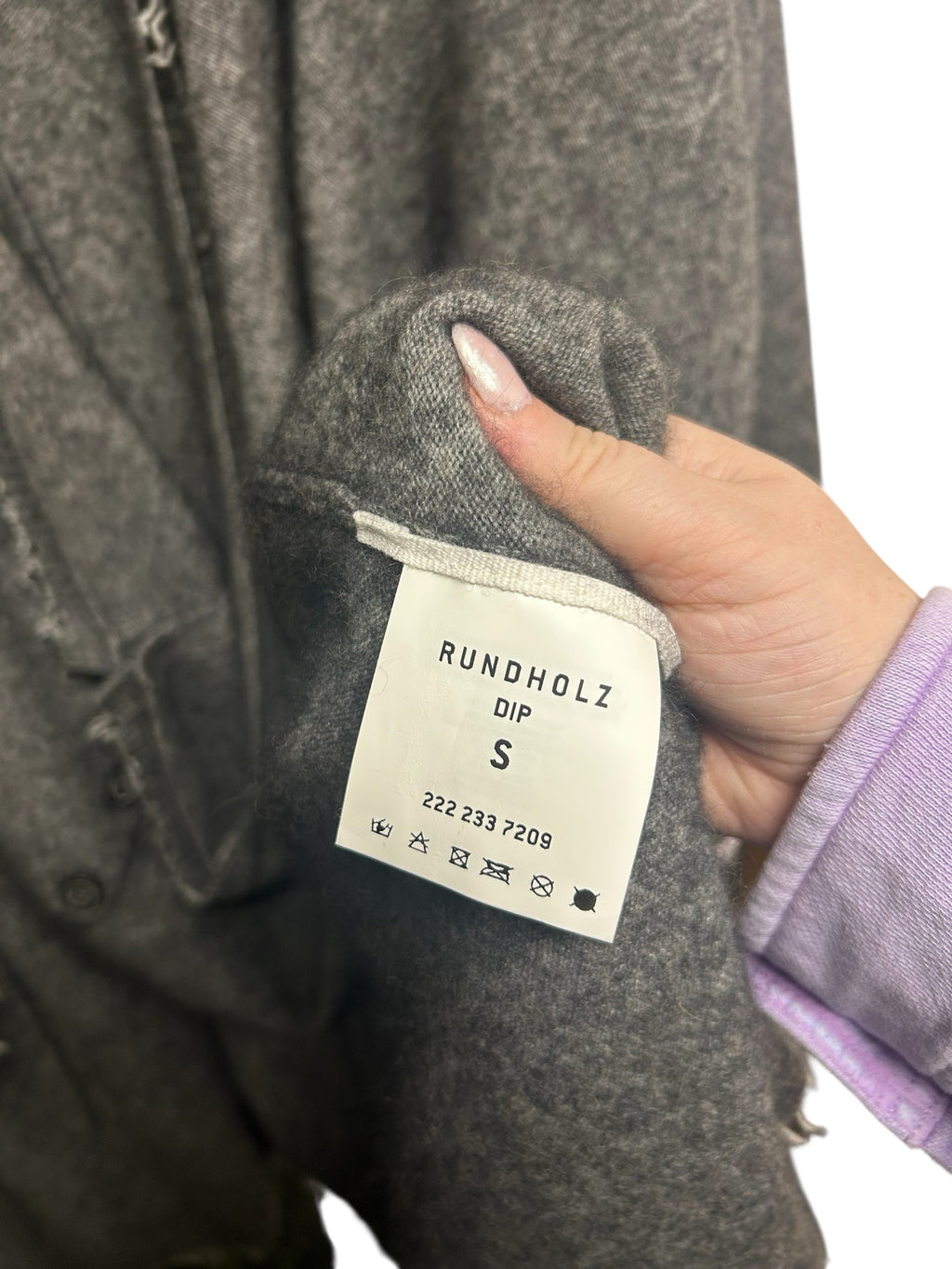 RUNDHOLZ DIP OVERSIZE WRAP SWEATER GRAY SIZE SMALL
