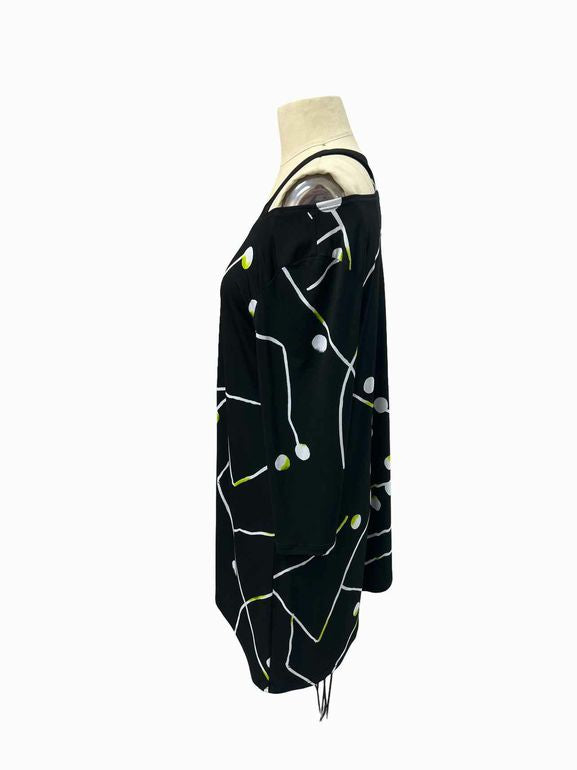 CLARA SUN WOO COLD SHOULDER DOTTED TUNIC SIZE: M