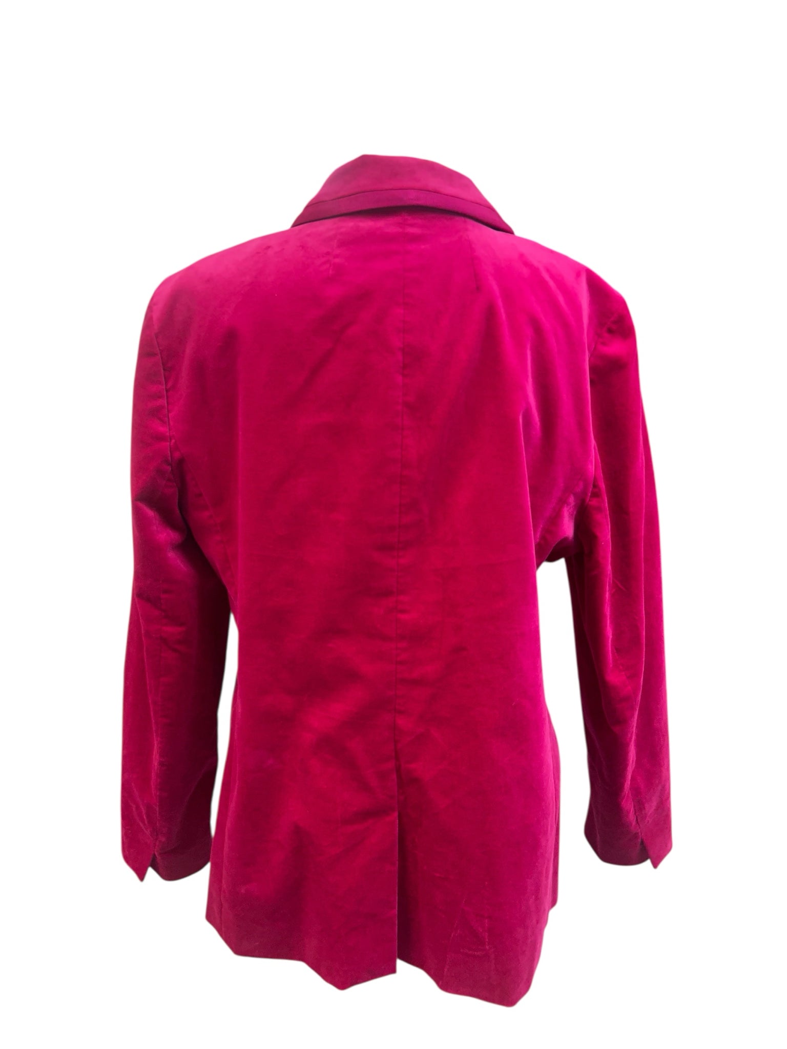 JCREW FACTORY SINGLE BREASTED VELVET FUSCHIA BLAZER SIZE 14