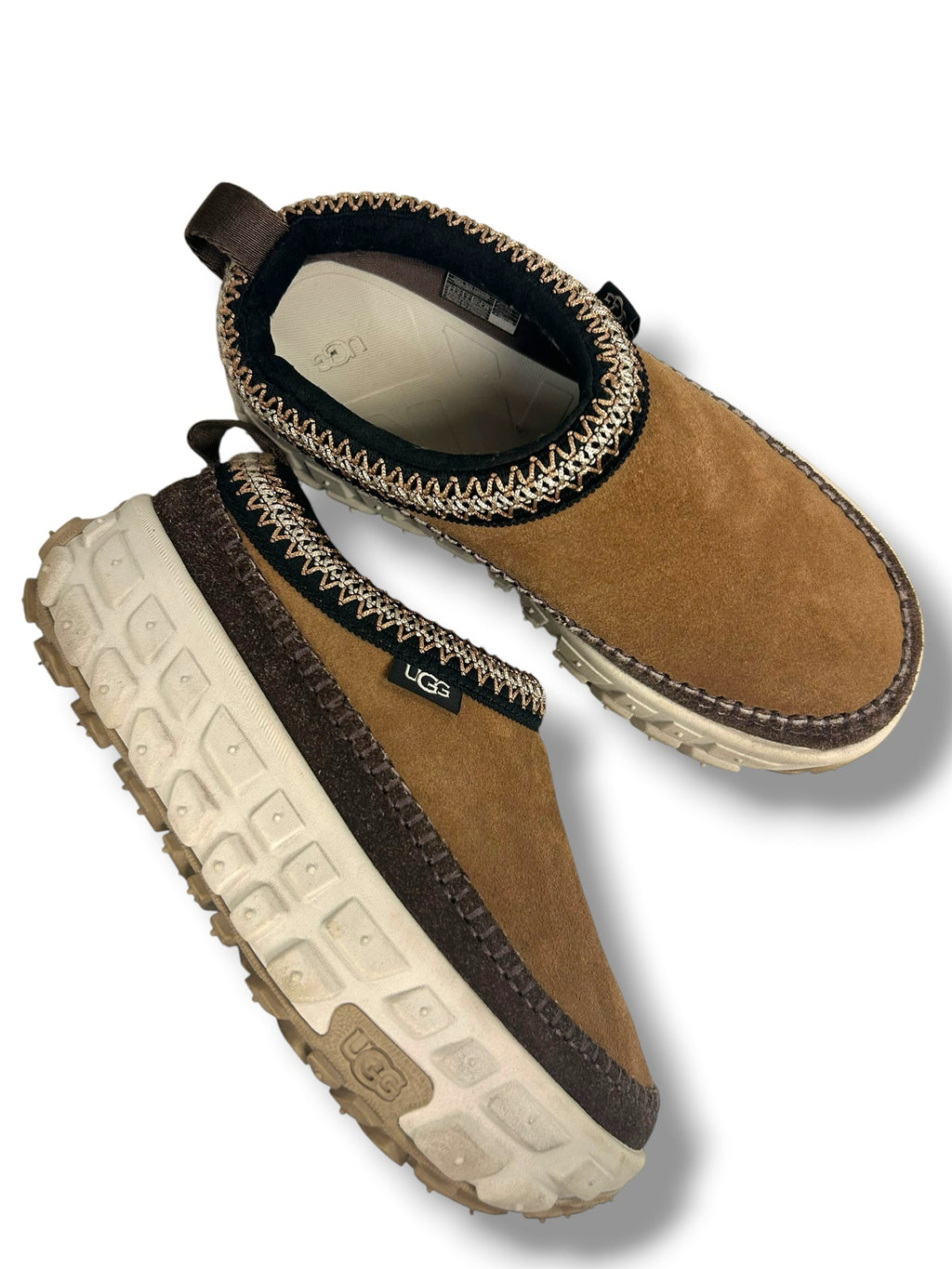UGG WOMEN'S ALL VENTURE DAZE CHESTNUT SUEDE PLATFORM CLOGS SIZE 9