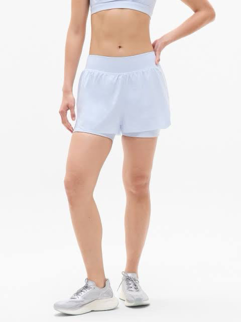 ATHLETA NEW! CROSSOVER RUN SHORT LIGHT BLUE SIZE XL