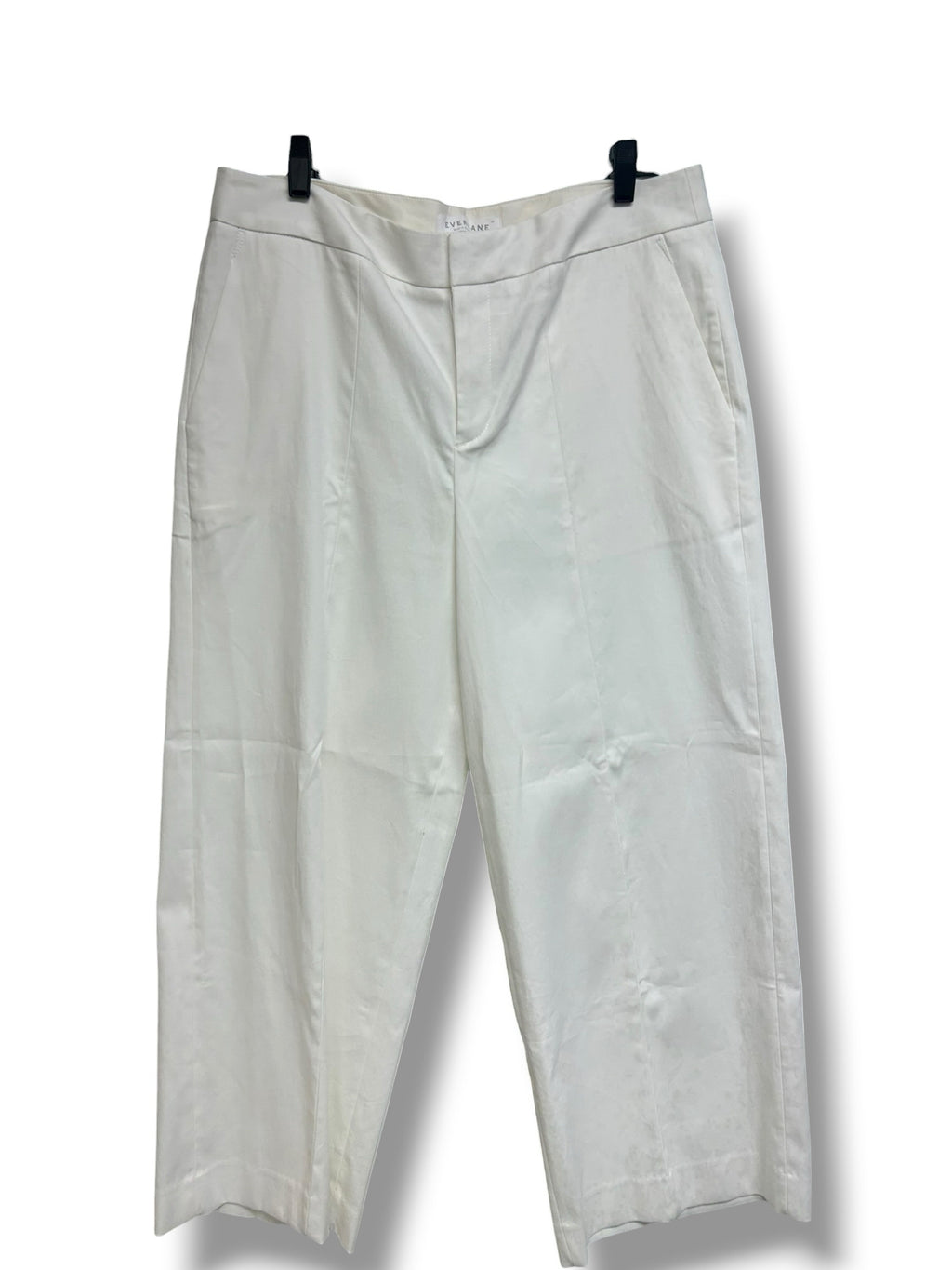 EVERLANE CROPPED WIDE LEG ANKLE PLEATED WHITE TROUSERS SIZE 12
