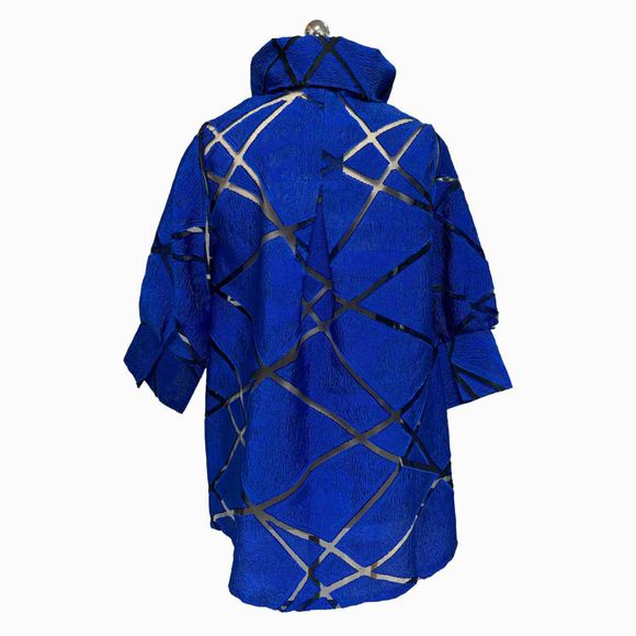 DAMEE INC. NWT! TEXTURED MESH DETAIL SWING ROYAL BLUE JACKET SIZE M