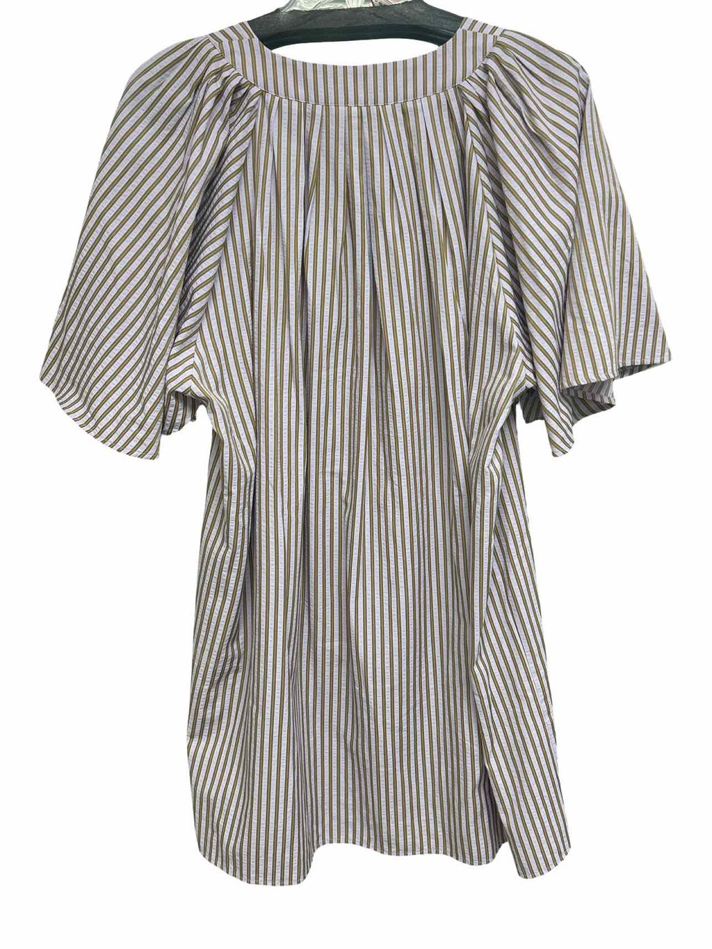 POMANDER PLACE LILAC STRIPE FINLEY FLUTTER SLEEVE DRESS SIZE: XXL