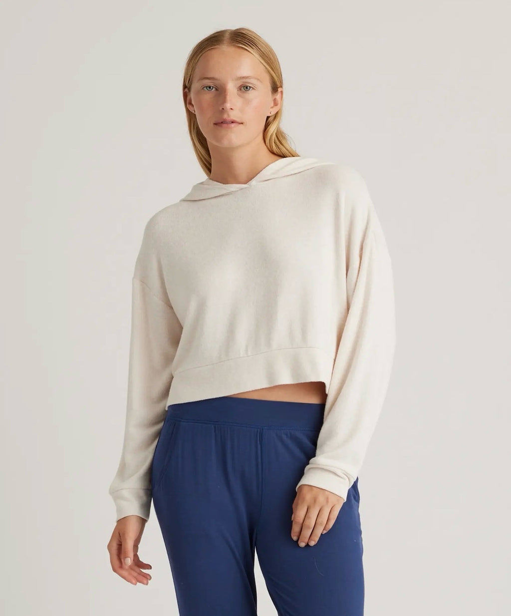 NWT QUINCE BRUSHED LOUNGE CROP HOODIE AND STRAIGHT LEG PULL ON PANTS SIZE XL