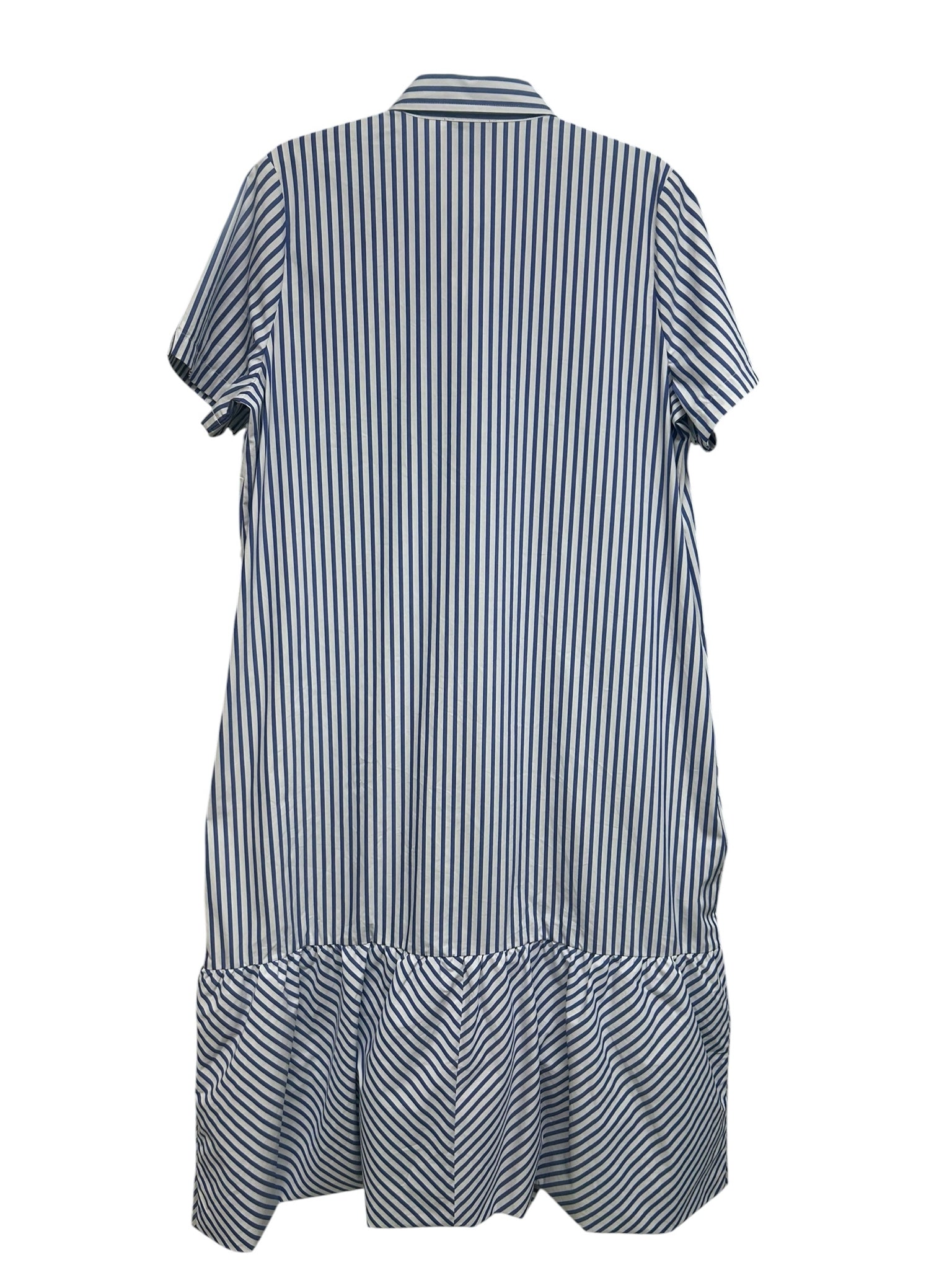 TUCKERNUCK MAXINE PINSTRIPE BUBBLE BLUE WHITE MAXI DRESS SIZE XL