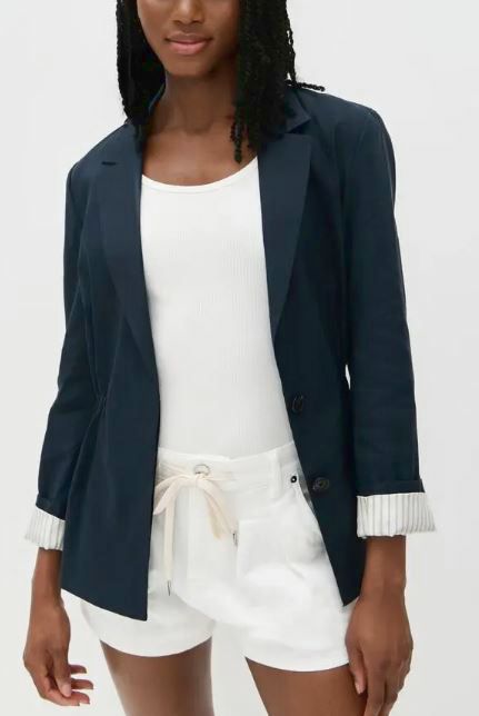 RAG & BONE SPENCER LINEN BLEND CINCHED BLAZER  SIZE: 8