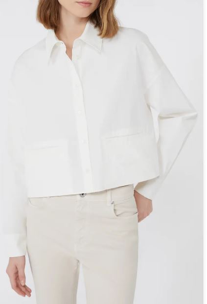 MAX MARA WEEKEND SVAGO CROP COTTON POPLIN SHIRT SIZE: 12