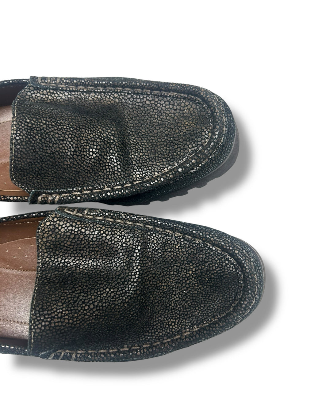DONALD PLINER ELEN BLACK TEXTURED LUG LOAFERS SIZE 10