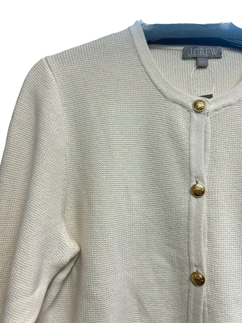 NWT JCREW EMILIE LADY KNIT OFF WHITE SWEATER SIZE LARGE