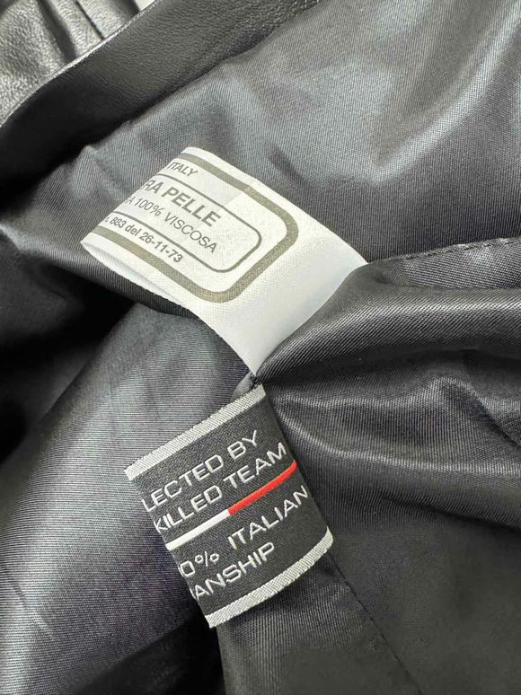 PERUZZI ITALIAN CALF LEATHER BLACK JACKET SIZE XL