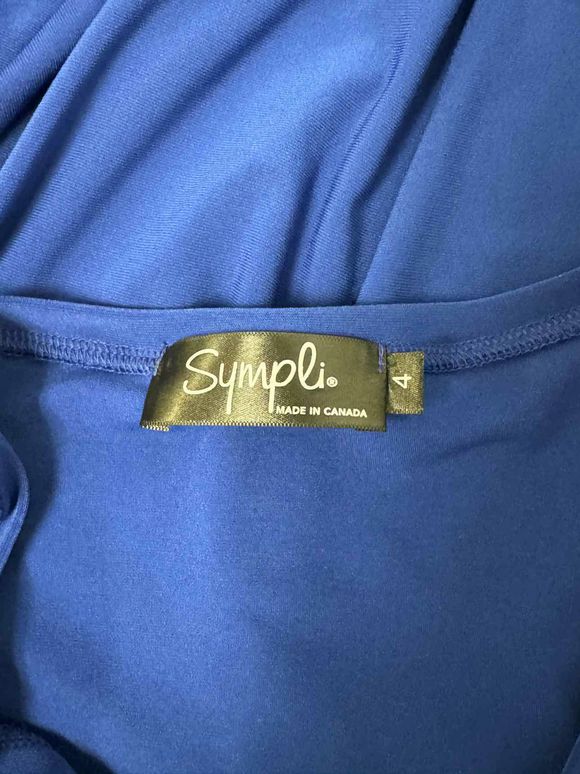 SYMPLI SLANTED POCKET ROYAL BLUE DRESS 3/4 SLEEVE SIZE 4