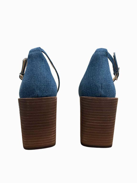 JMCLAUGHLIN NEW! DENIM BLOCK HEEL SANDAL SHAUNA SIZE: 10