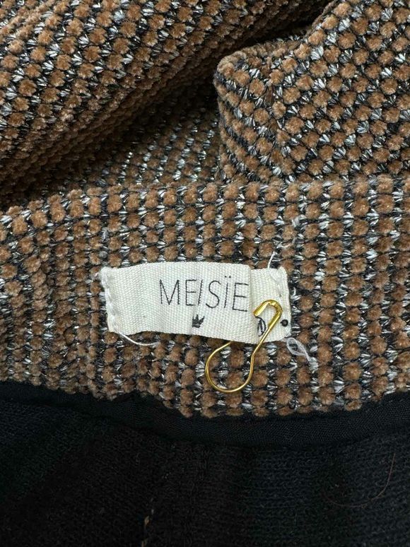 MEISIE PANTOLONI GRACE TWEED BROWN TROUSER SIZE M