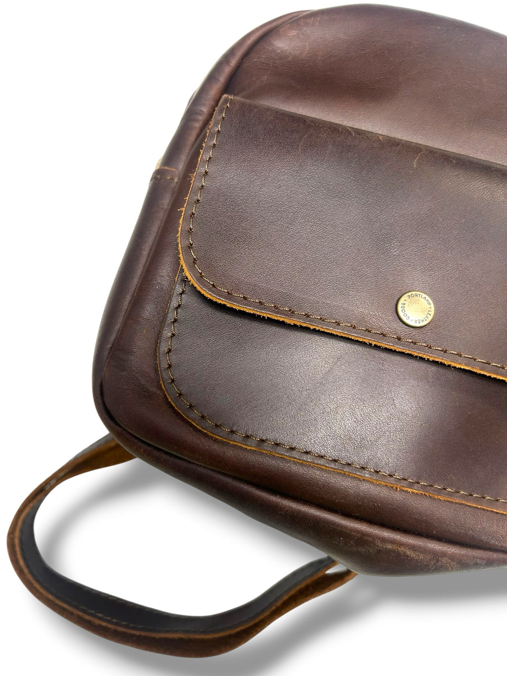 PORTLAND LEATHER GOODS LEATHER SNAP MINI BROWN BACKPACK
