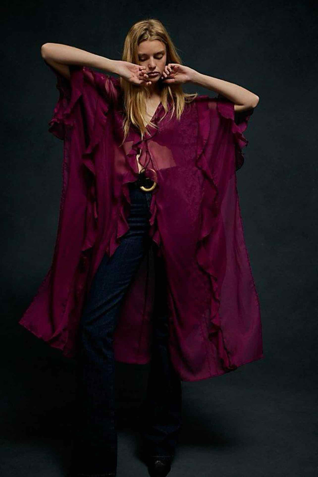 FREE PEOPLE WINTER VALLEY KIMONO ONE SIZE