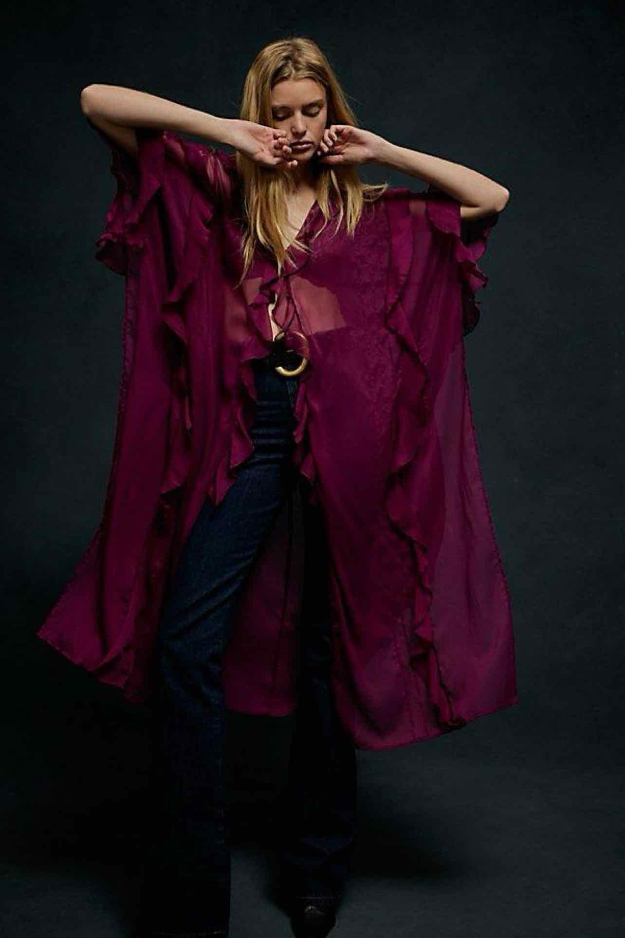 FREE PEOPLE WINTER VALLEY KIMONO ONE SIZE