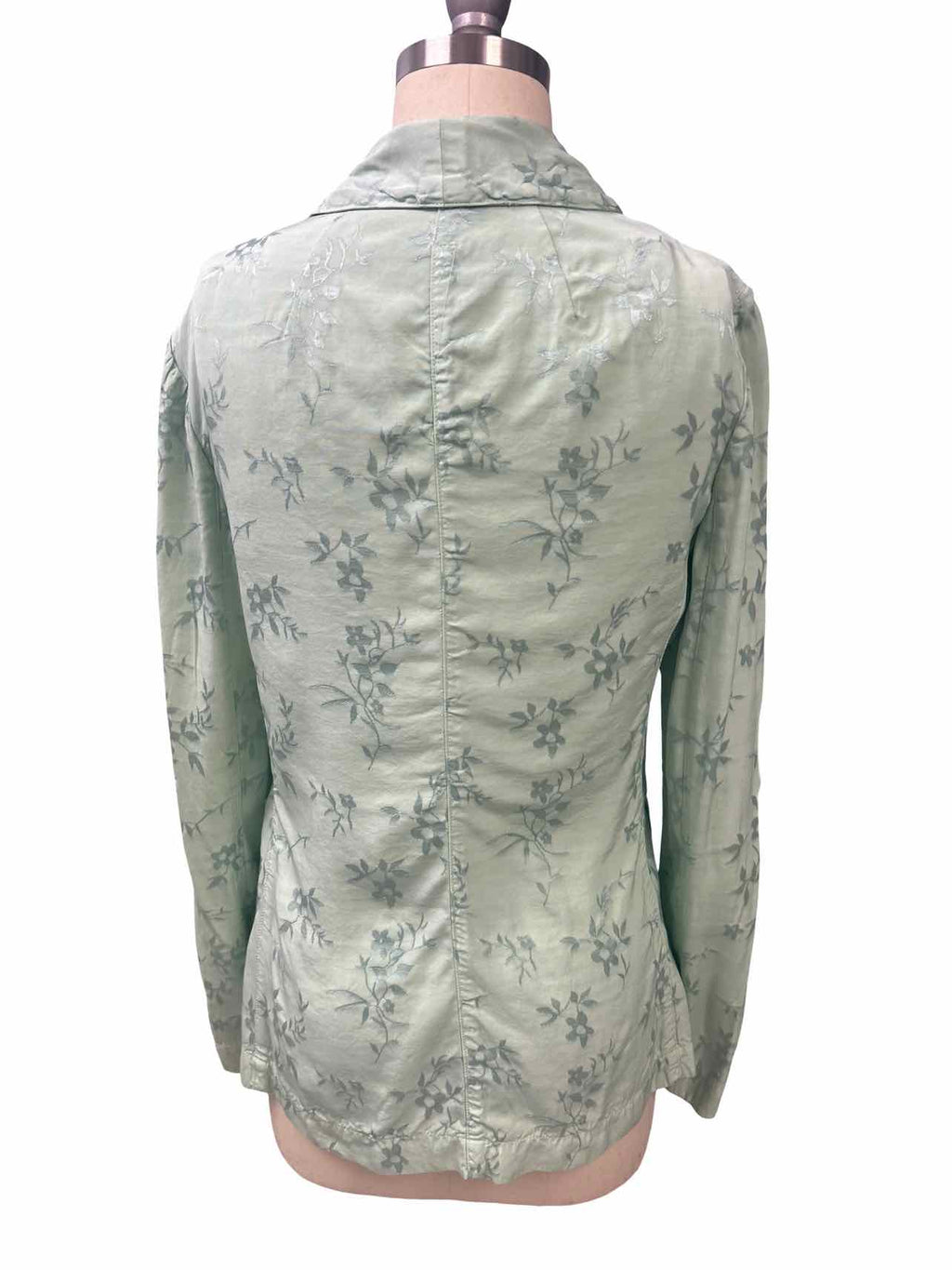 RAQUEL ALLEGRA SATIN FLORAL JACQUARD BLAZER SIZE: 0