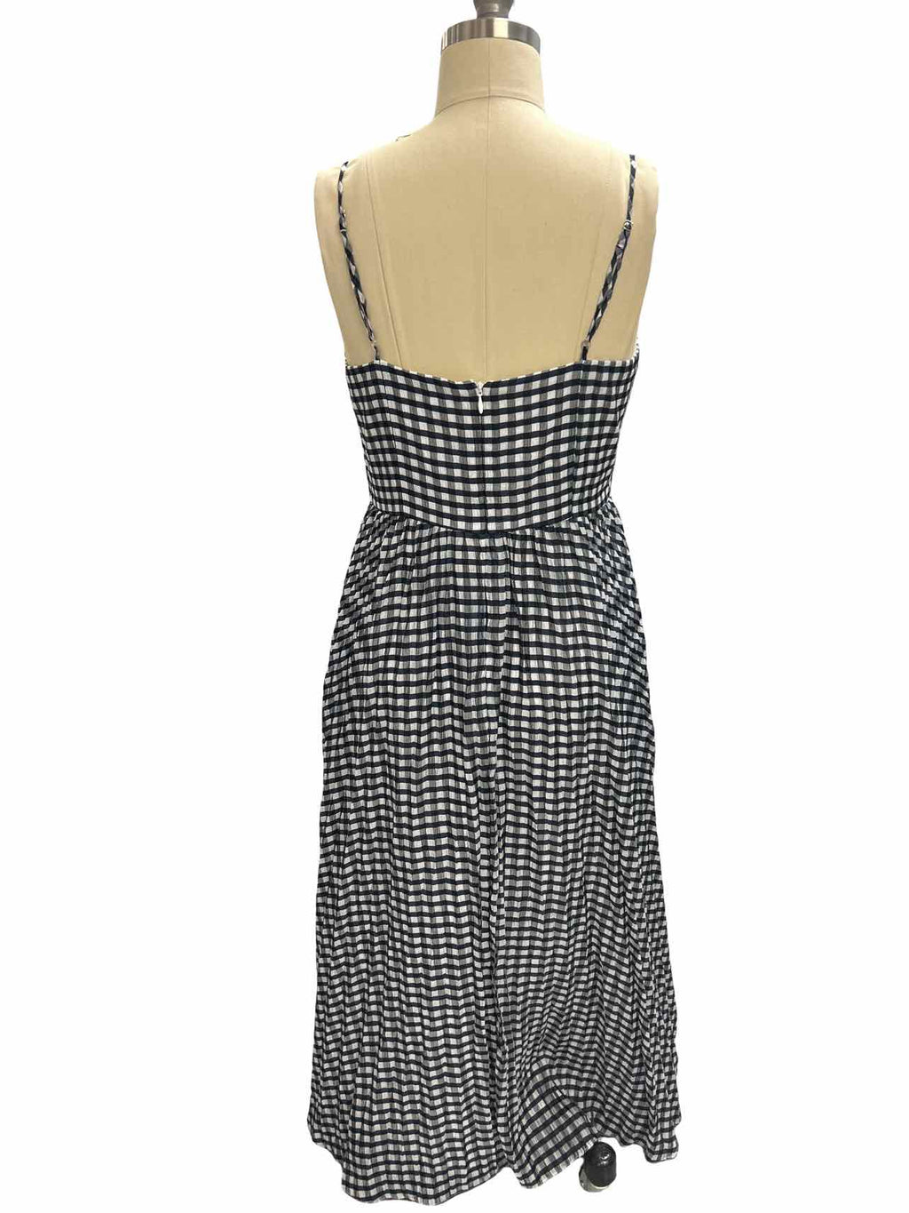 JCREW PLEATED CRINKLE GINGHAM DRESS SIZE: 6