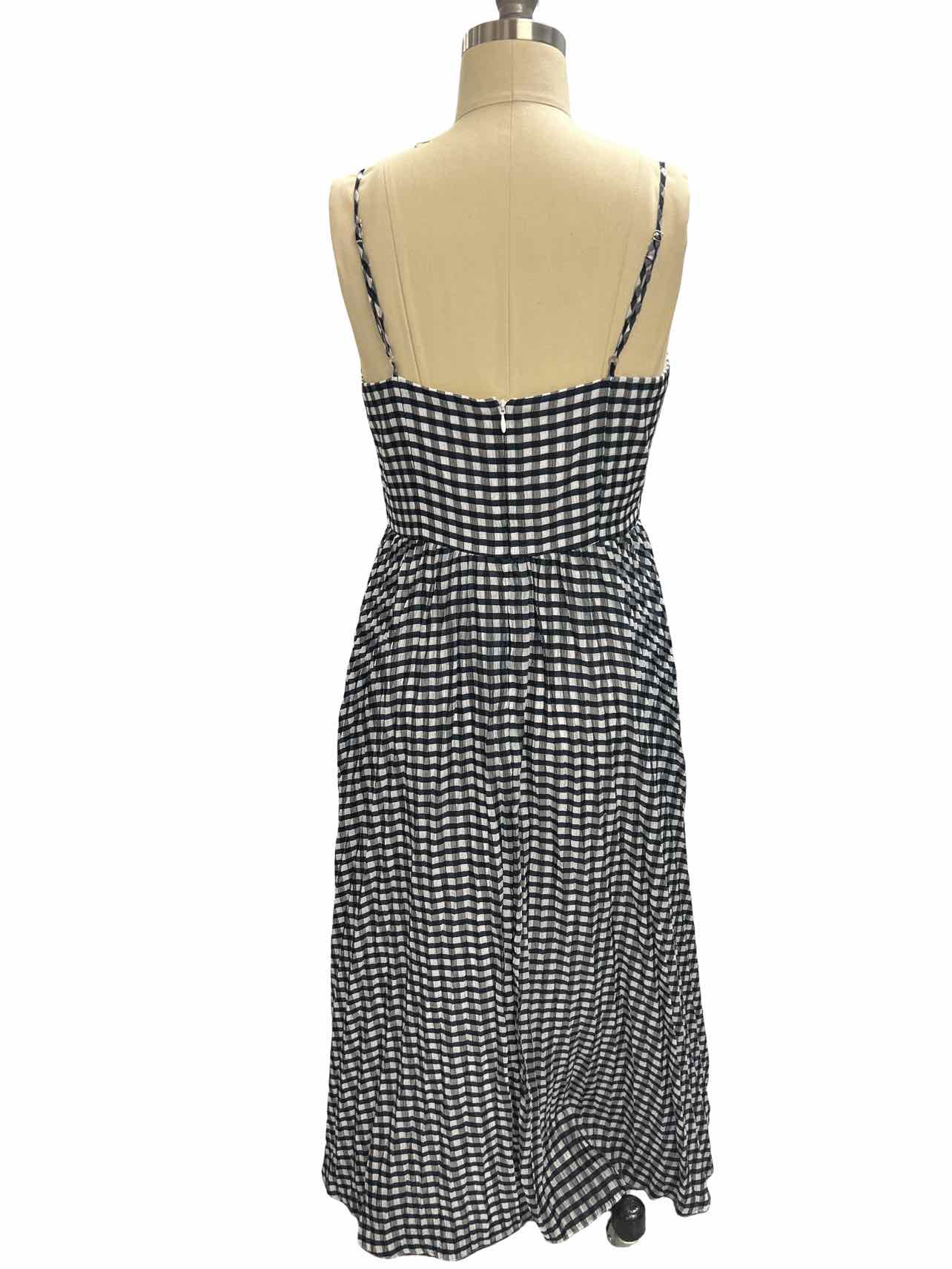 JCREW PLEATED CRINKLE GINGHAM DRESS SIZE: 6
