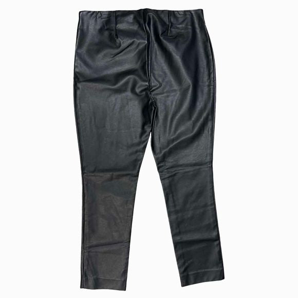 RALPH LAUREN FAUX LEATHER SKINNY BLACK TROUSER SIZE 12