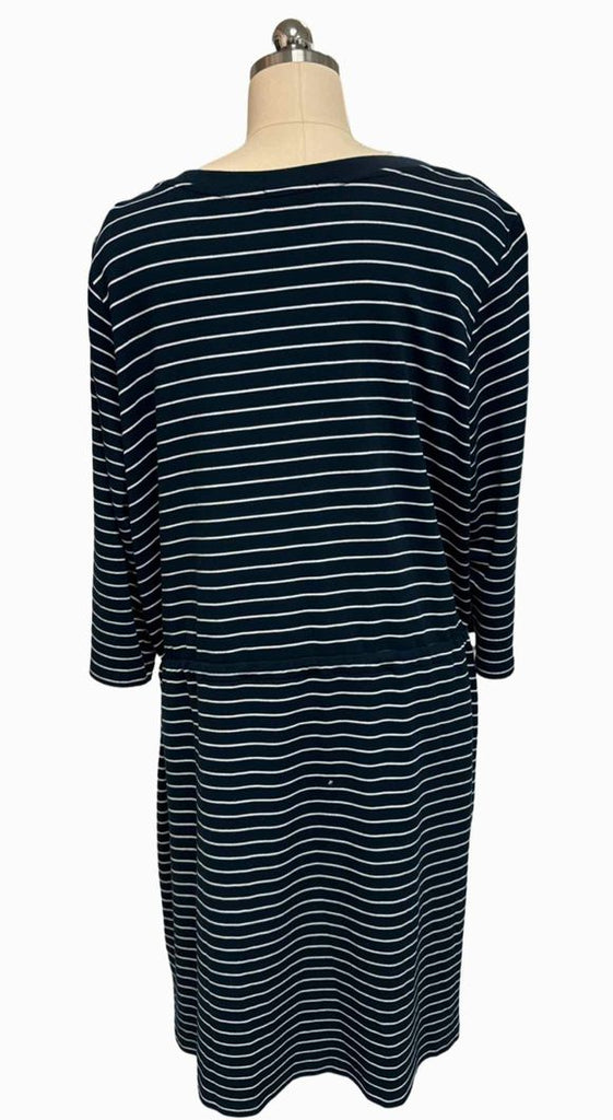 RENUAR STRIPE KNIT NAVY/WHITE DRESS SIZE XL