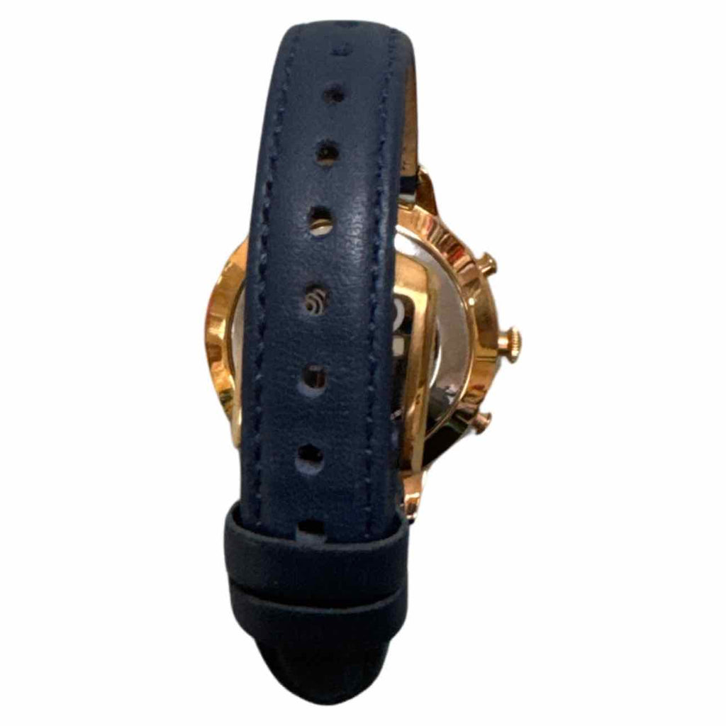 FOSSIL JACQUELINE NAVY LEATHER WATCH NAVY/GOLD