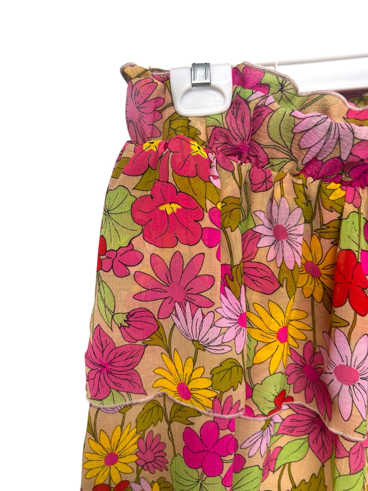 SHOW ME YOUR MUMU AIDEN RUFFLE FLORAL DITZY MINI SKIRT SIZE LARGE