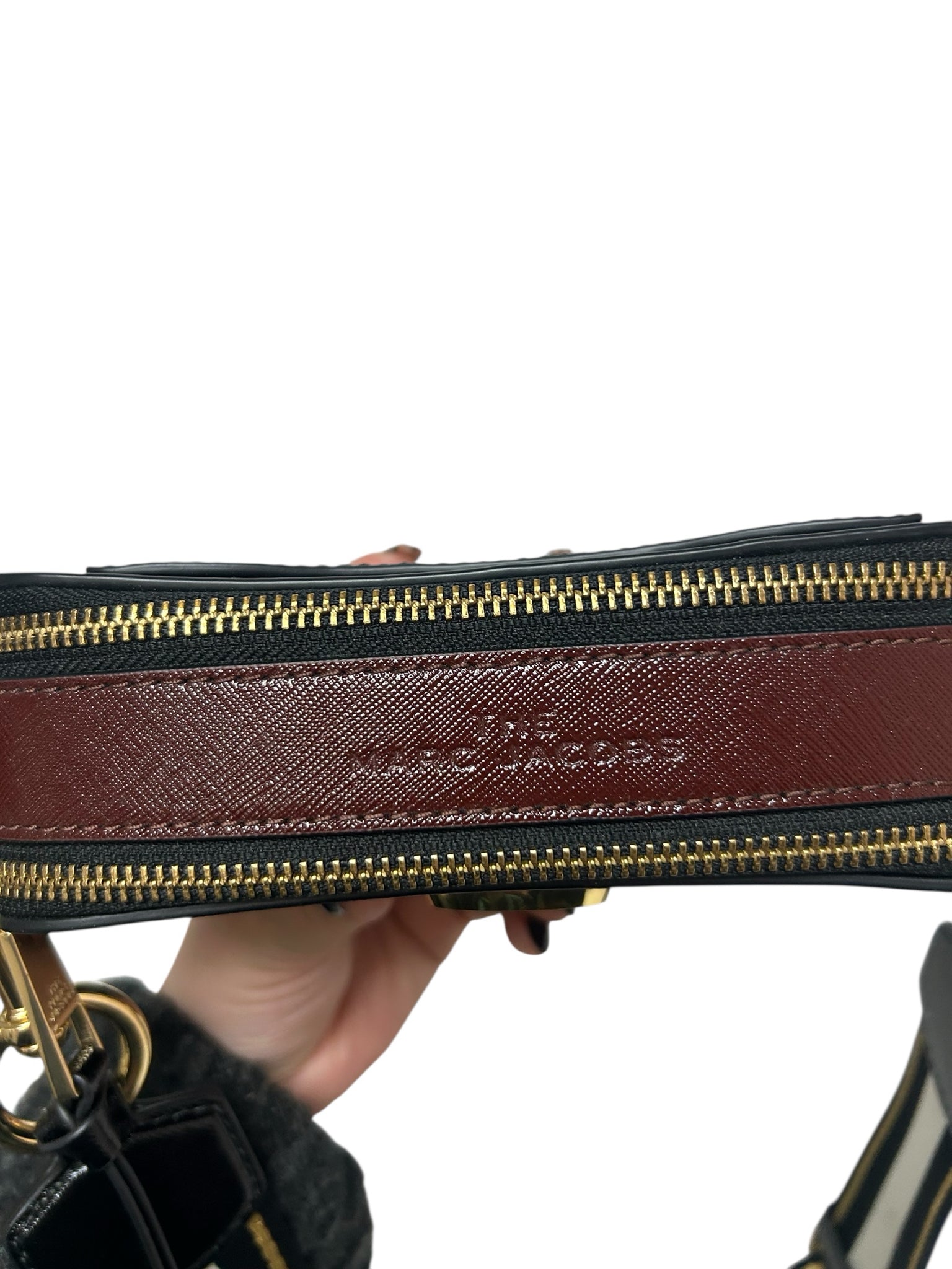 MARC JACOBS SNAPSHOT CAMERA BAG BLACK RED SMALL
