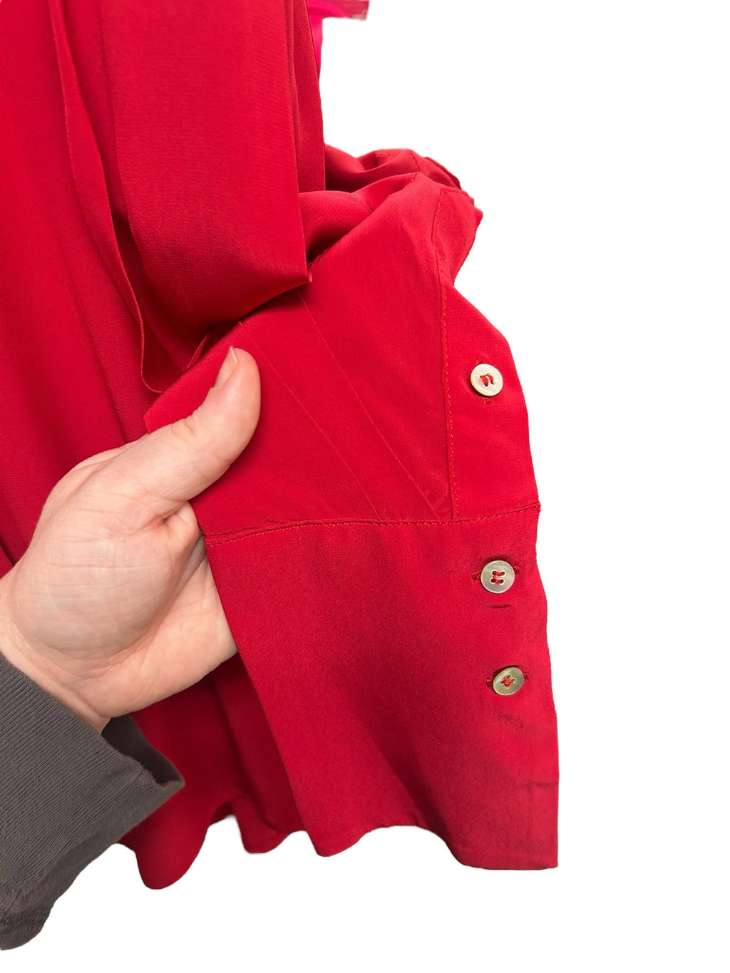 REISS HARRIS HIDDEN PLACKET RED LIGHTWEIGHT BLOUSE SIZE 8