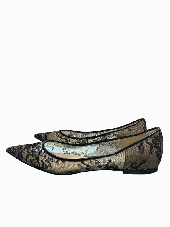 JIMMY CHOO ROMY LACE MESH BALLET FLAT SIZE: 38