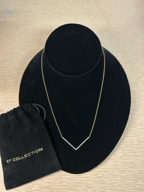 EFC 14K DIAMOND PAVE CHEVRON NECKLACE