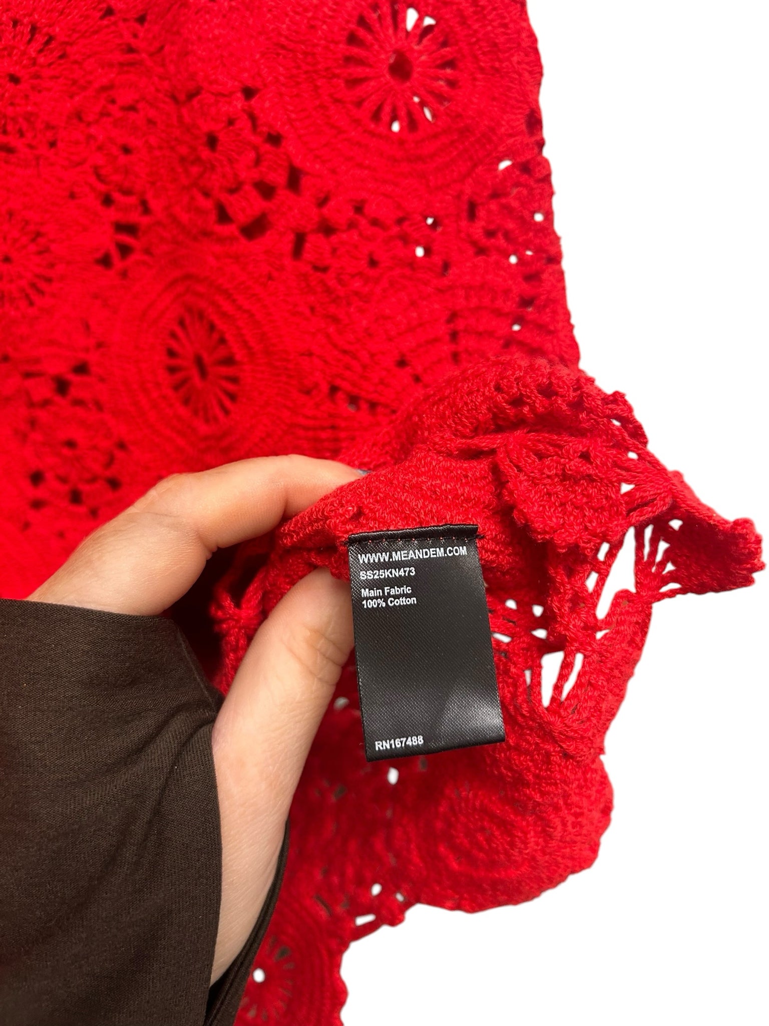 ANTHROPOLOGIE ME+EM ASYMMETRIC CROCHET RED VEST TANK TOP SIZE 2